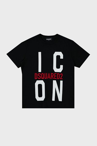 DSquared2 Παιδικό βαμβακερό μπλουζάκι με λαιμόκοψη - DQ0243 D002F