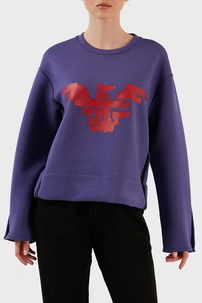 Emporio Armani طباعة مريحة ذات رقبة دائرية وعرق 3r2m6g 2jxqz 0820