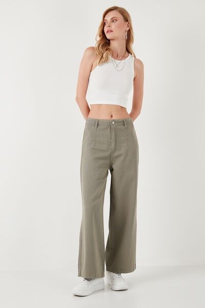 Lela Relaxed Fit Wide Leg Cotton Trousers - PANT 668YP5237