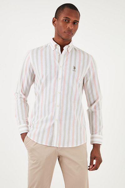 U.S. Polo Assn. Ανδρικό πουκάμισο με κουμπιά με κανονικό γιακά βαμβακερό πόλο ΗΠΑ G081SZ0041837945