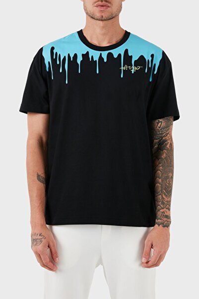 HUGO Desenli Bisiklet Yaka Pamuklu Slim Fit T Shirt Erkek T SHİRT 50515212 004