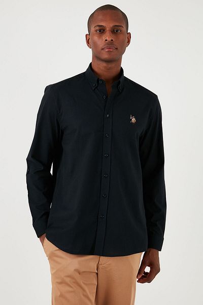 U.S. Polo Assn. Πόλο ΗΠΑ με κουμπιά γιακά 100% βαμβακερό πουκάμισο με κανονική εφαρμογή Ανδρικό πουκάμισο G081gl0041829583