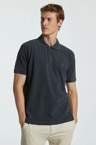 Nautica 100% βαμβακερό μπλουζάκι πόλο με λαιμόκοψη ανδρικό μπλουζάκι πόλο με λαιμόκοψη K35111T 0PG