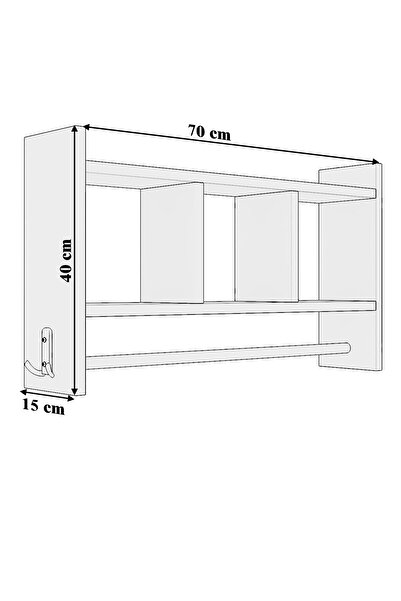 Genel Markalar Rafineri Tasarım Mutfak Rafı Çok Amaçlı Duvar Rafı Ceviz