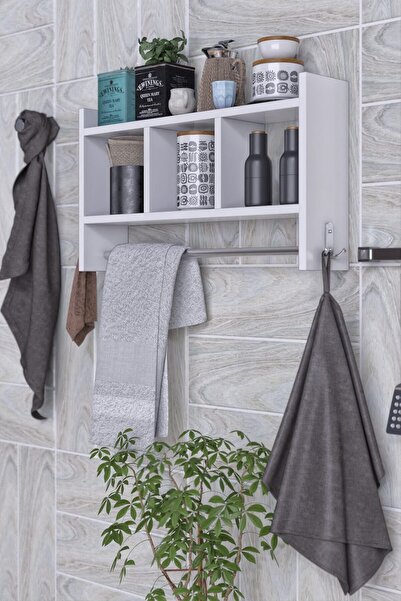 rafineritasarım Mokaparkavm Mutfak Rafı Çok Amaçlı Duvar Rafı Beyaz