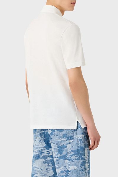 Emporio Armani Βαμβακερό κανονικό μπλουζάκι με κουμπιά γιακά πόλο Ανδρικό μπλουζάκι με λαιμόκοψη POLO 3D1FF2 1JTKZ 01