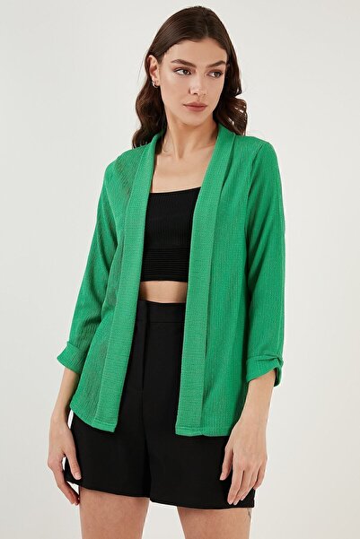 Lela Collared and Sleeved Seersucker Kimono Cardigan Cardigan 5864974