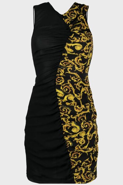 VERSACE JEANS COUTURE Tasarımlı Sırt Dekolteli Slim Fit Mini Elbise ELBİSE