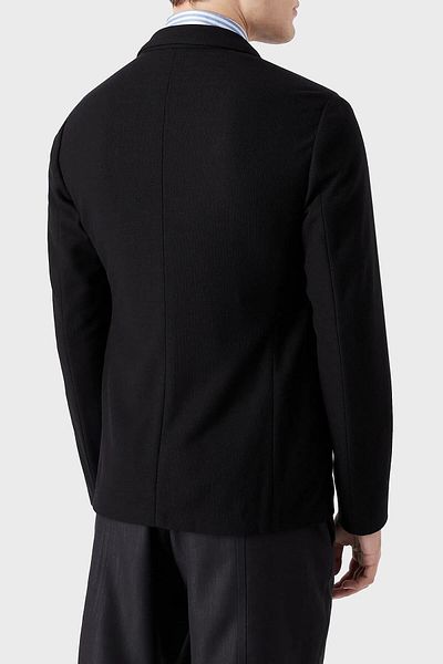 Emporio Armani سترة من مزيج الصوف بجيب مزدوج وياقة أحادية مناسبة للرجال سترة H31g37 C1055 999