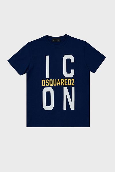 DSquared2 Παιδικό βαμβακερό μπλουζάκι με λαιμόκοψη - DQ0243 D002F