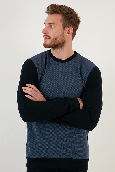 Buratti Βαμβακερή κανονική εφαρμογή Crew Neck Sweat Ανδρική φούτερ 59052111