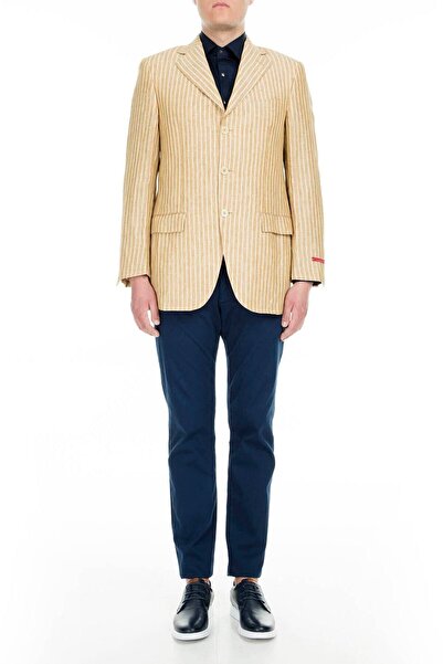 Pal Zileri Смугастий Regular Fit Куртка з ґудзиками та подвійним розрізом Чоловіча куртка Zox64121155