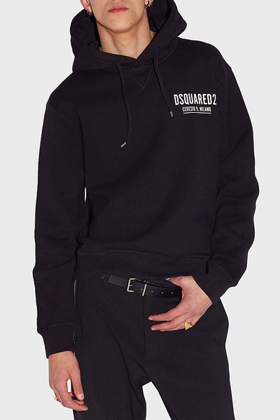 DSquared2 Printed Cotton Regular Fit Hooded Collar Sweat Men's Sweat S71gu0451 S25516 900