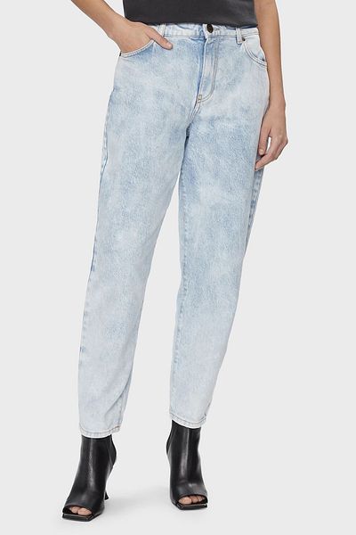PİNKO Pinko Bumbac Talie Înaltă Mom Jeans DENIM PANTALONI 100379 A1MSPJ1
