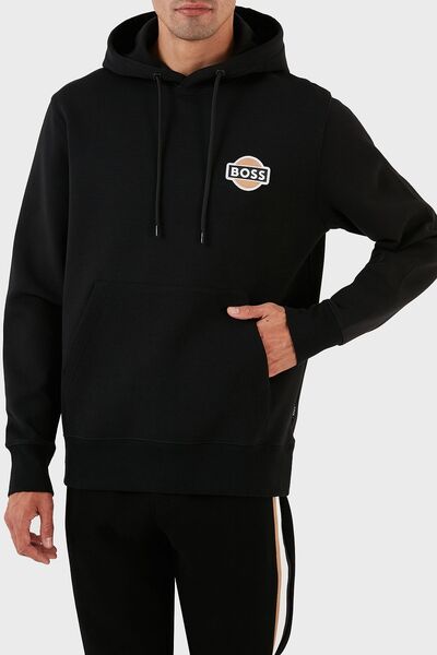 BOSS Logolu Kapüşonlu Kanguru Cepli Pamuklu Regular Fit Sweat Erkek SWEAT 50494962 001