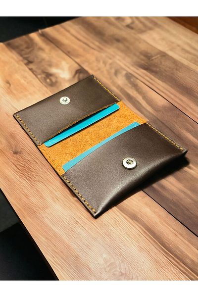 CRASSULA PREMIUM LEATHER Elegant Card Holder with Genuine Leather Snaps