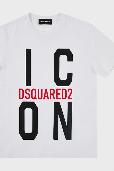 DSquared2 Tricou pentru copii din bumbac cu decolteu - DQ0243 D002F