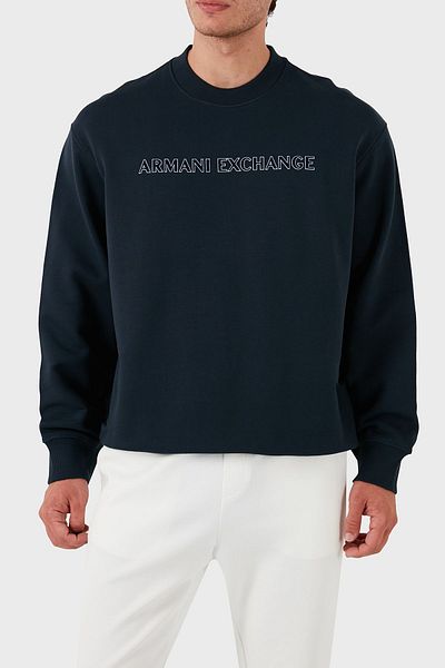 Armani Exchange Hanorac pentru bărbați - Gâtul turn, bumbac, SWEAT 6DZMBA ZJADZ 1510