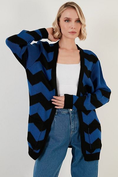 Lela Color Blocked Pocket Long Cardigan Women's Cardigan 6310006