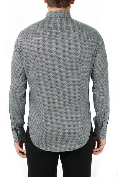 Emporio Armani Мъжка тъмносиня памучна риза с обикновена яка и стандартна кройка 3k1cp5 1nxtz F955
