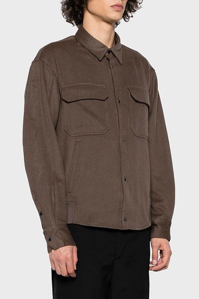 Emporio Armani Wool and Cashmere Blended Regular Fit Shirt Men's SHIRT 6R1C61 1NTYZ 0440