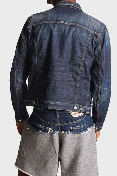 DSquared2 Men's Slim Fit Logo Stretch Denim Jacket - S74Am1470 S30342 470