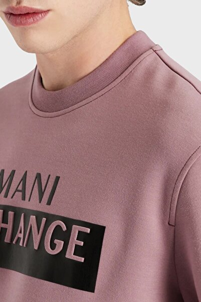 Armani Exchange Βαμβακερό λογότυπο κανονική εφαρμογή Crew λαιμόκοψη Ανδρικό ιδρώτας 6lzmbe Zjcaz 1316