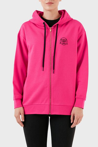 PİNKO Pinko 100% βαμβακερό φερμουάρ με κουκούλα Relaxed Fit Sweat SWEAT 101133   Α162 Ν17