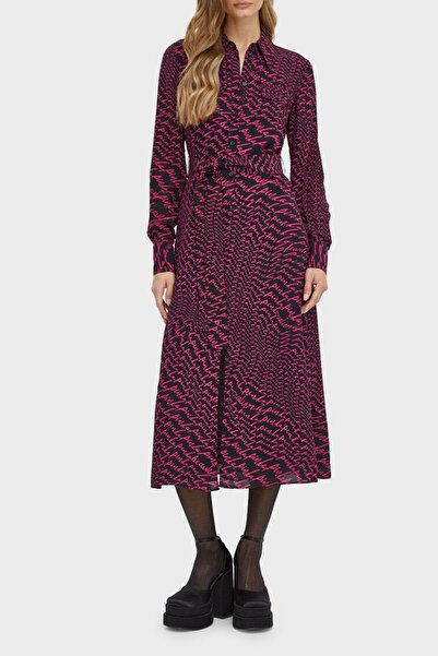 PİNKO Pinko Regular Fit Kemerli Midi Gömlek Elbise ELBİSE 100909 A19Q ZW1