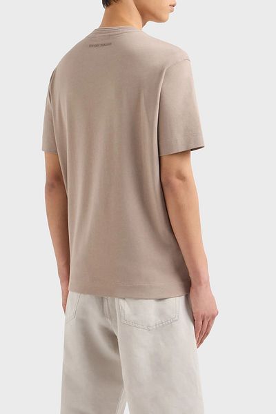 Emporio Armani Βαμβακερό μπλουζάκι με κανονική εφαρμογή με λαιμόκοψη ανδρικό μπλουζάκι 3D1T89 1JWZZ 0650