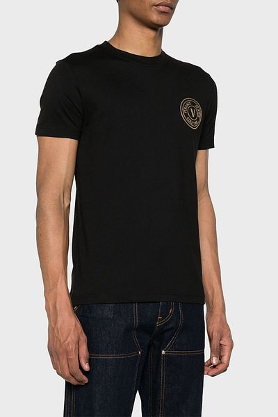 VERSACE JEANS COUTURE طاقم الرقبة القطن سليم صالح تي شيرت الرجال تي شيرت 76GAHT02 CJ00T G89