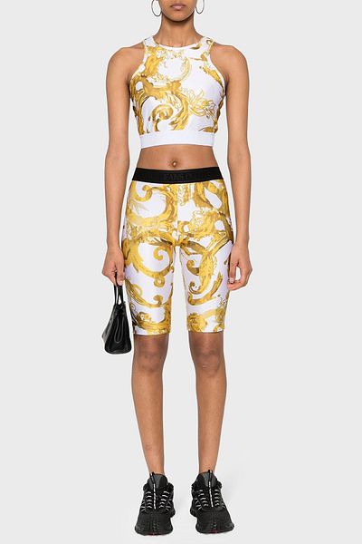 VERSACE JEANS COUTURE Crop Top με Slim Fit Pattern - TOP 76HAM227 JS292 G03