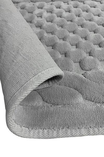 Chilai Home BAMBI COTTON ΓΚΡΙ ΣΕΤ 2 Πλενόμενο Σετ καθίσματος τουαλέτας Χαλάκι μπάνιου Tpmk