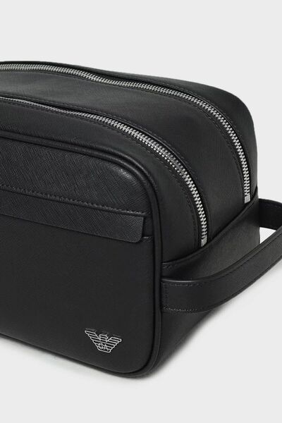 Emporio Armani Logolu Fermuarlı Traş Çantası Erkek TRAŞ ÇANTASI Y4R546 Y138E 81072