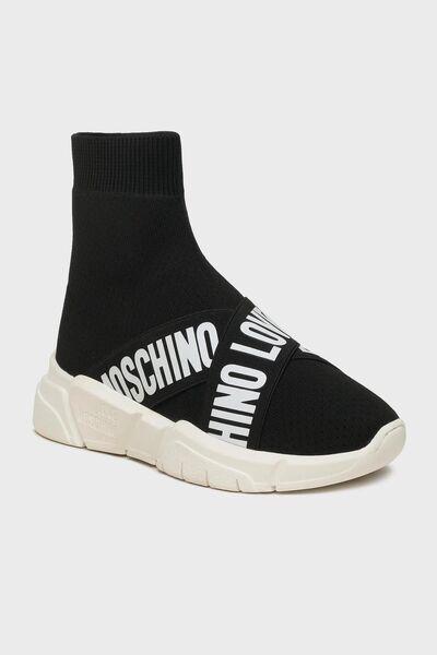Love Moschino Logo Printed High Top Sports Shoes JA15263G1HIZ500A