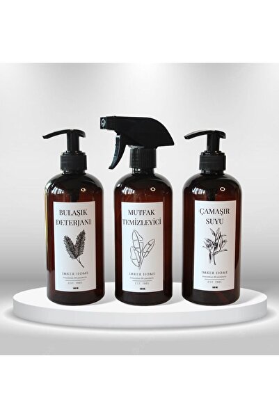 IMKER HOME Amber Kahverengi Pompalı Bulaşık Deterjanı Fısfıslı Mutfak Temizle...