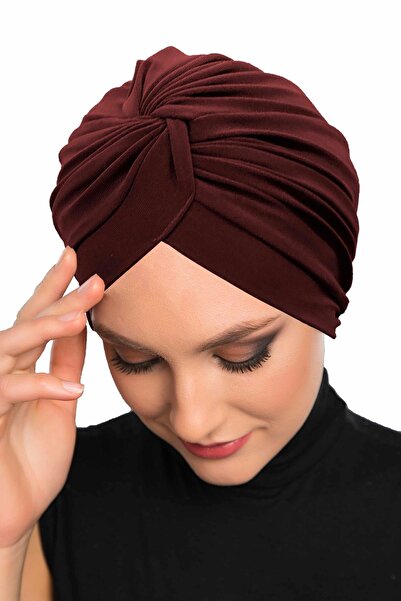 fidan bone Coffee Instant Turban Hijab με σταυρωτό γάντζο εξωτερικό και καπάκι πισίνας