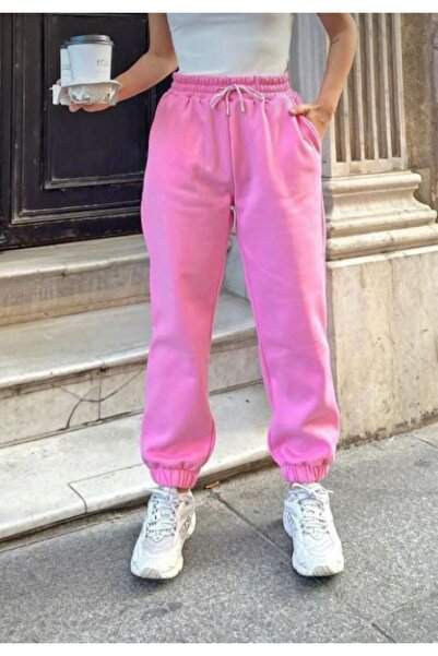 CAST COLLECTİON Γυναικείο ροζ oversized αθλητικό παντελόνι