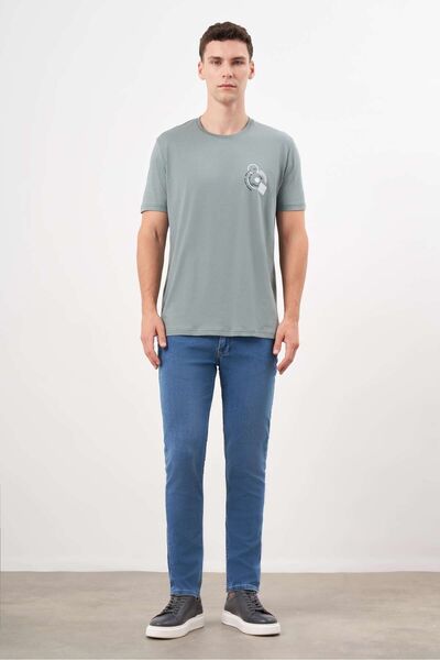 Morven Ανδρικό μπλουζάκι με μονό τζέρσεϊ με στάμπα με λαιμόκοψη Dynamic Fit