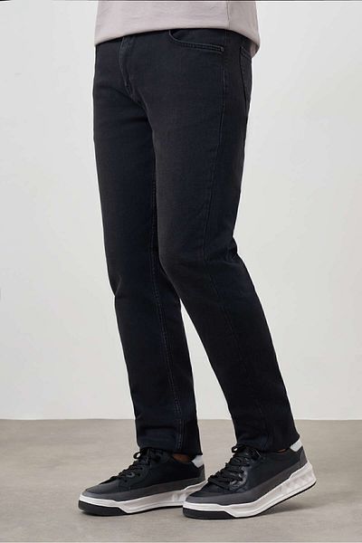 Morven Ανδρικό μαύρο τζιν παντελόνι Jean με 5 τσέπες Dynamic Fit