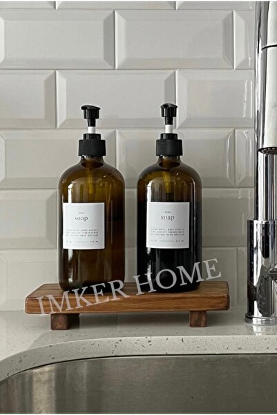 IMKER HOME Dekoratif Ahşap Stand Sunum Tahtası Mutfak Düzenleyici Sosluk Yağd...