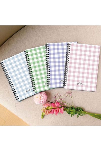 AKILLICA A5 Spiral 4-Piece School Notebook Set - 13.5X20.5 Cm, 56 Sheets Notebook with Cardboard Cover Checkered