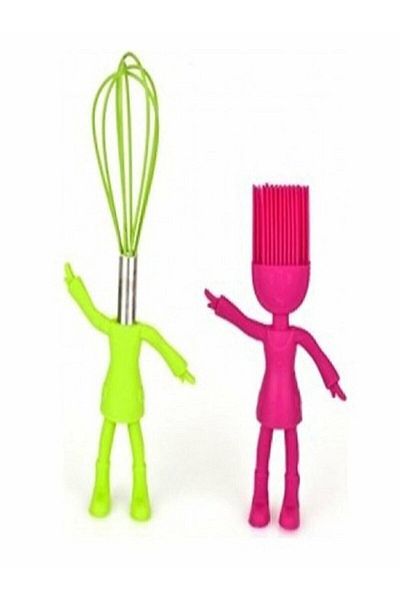 Bundera Man Design Beater Egg Brush Set Pastry Cake Cookie Dough Whisk Mixing Mixer Brush