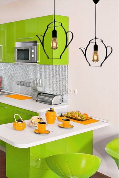 Bundera Teapot Pendant Lamp Chandelier Metal Wrought Iron Retro Office Cafe Bar Hotel Restaurant Ceiling Lamp Tea Shop