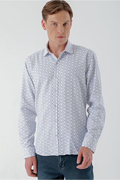 Morven Cămașă Slim Fit cu model Vigo A. BLUE pentru bărbați