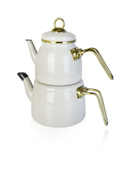 Bayev Enameled Beige Teapot - Elite Class