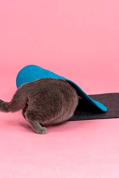 Bundera Ovis Blue - Gray Cat Tunnel Pet Toy Kitten Adult Cat Nest Play House Tunnel