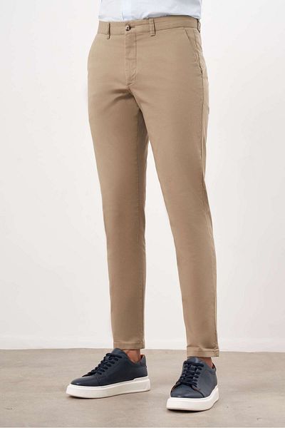 Morven Men's Green Seasonal Cotton Side Pocket Slim Fit Chino Pants