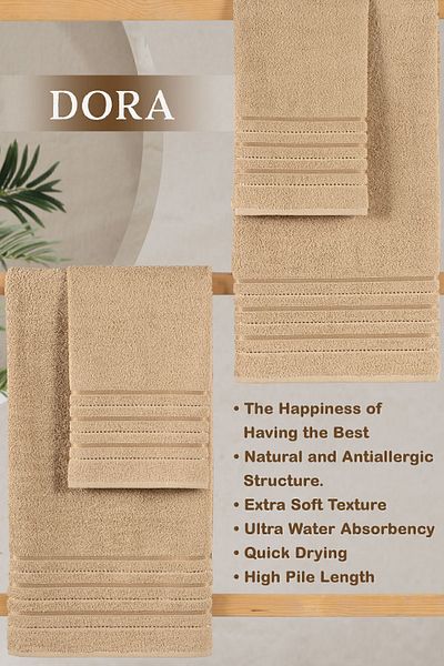 MODALİN Σετ Πετσετών Μπάνιου Dora 4 Τεμαχίων 50x90 70x140 Εκ. Γκρι
