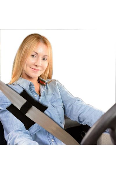 Bundeba Support Seat Belt Support Pillow Black Adjustable Chest Travel Pillow